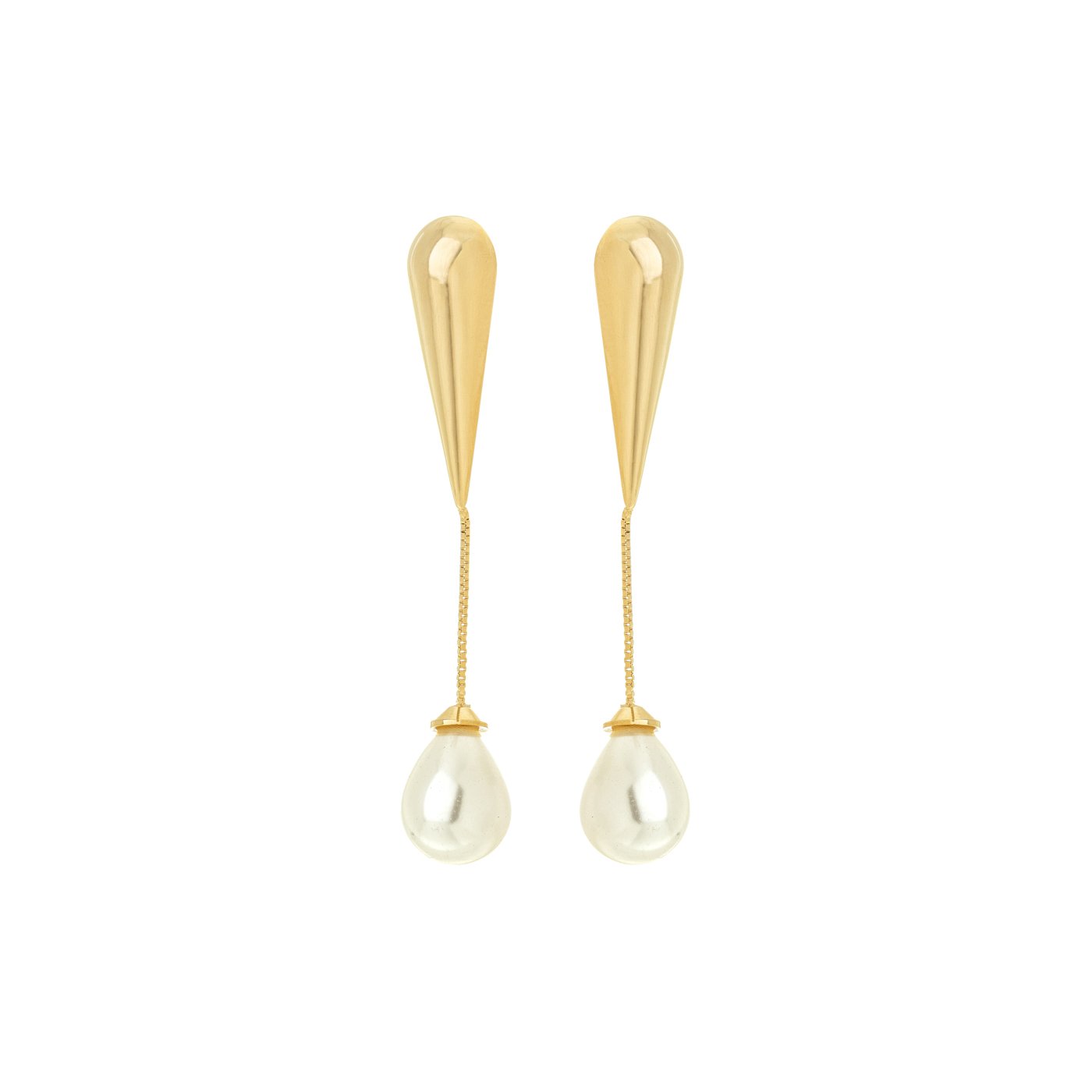 Brinco gota com pérola banhado a ouro 18k - Biju & Cia.
