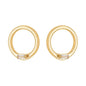Brinco esfera com zircônia baguete banhado a ouro 18k - Biju & Cia.