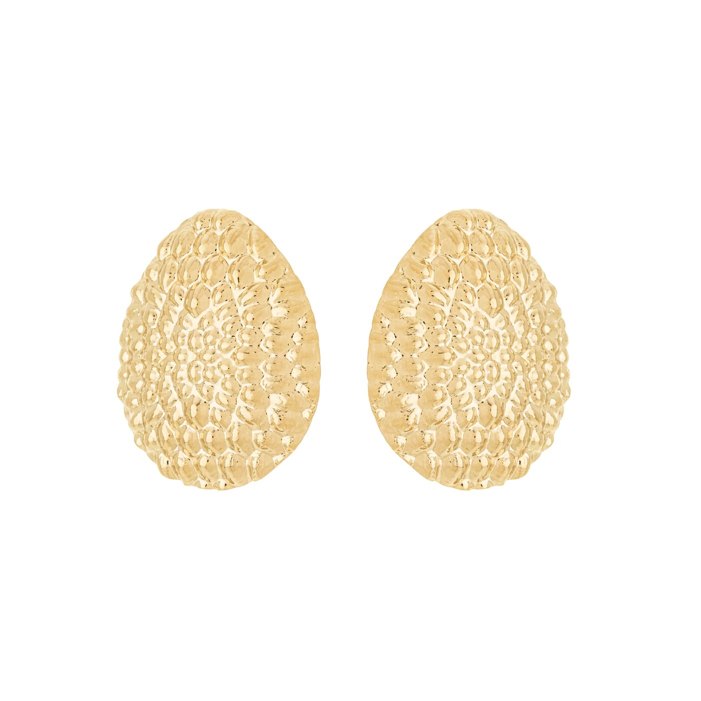 Brinco gota craquelada banhada a ouro 18k - Biju & Cia.
