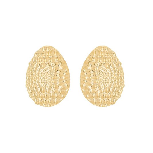 Brinco gota craquelada banhada a ouro 18k - Biju & Cia.