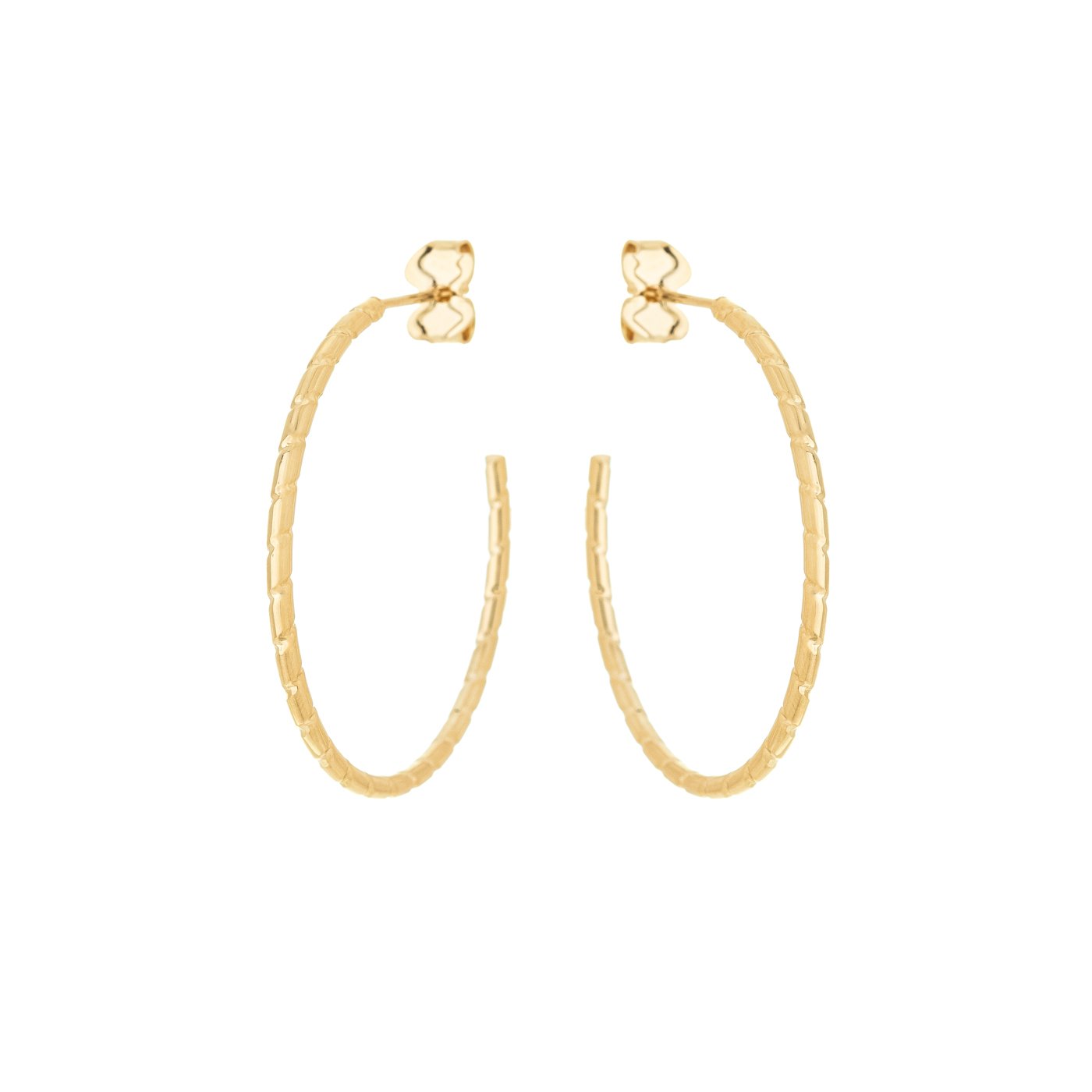 Argola média com fio trabalhado banhada a ouro 18k
