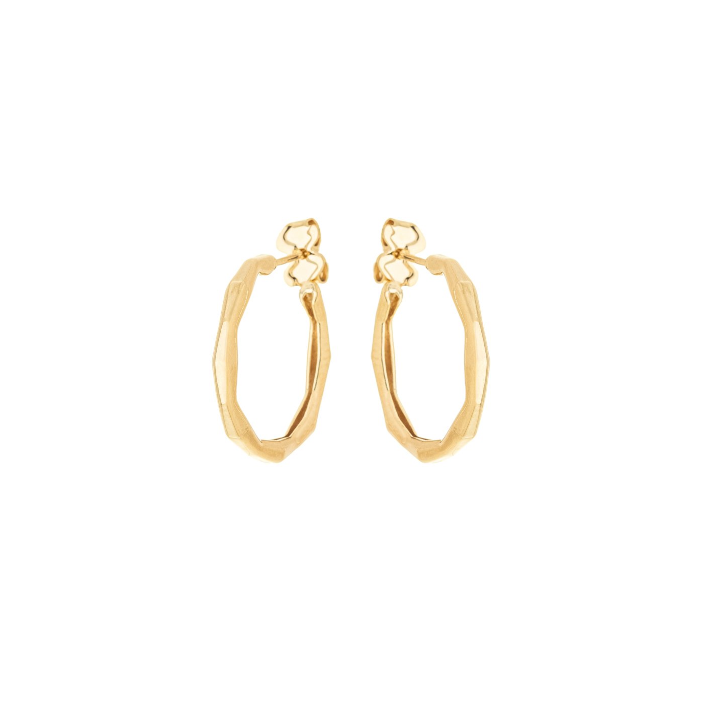 Argola fio sextavado banhada a ouro 18k - Biju & Cia.