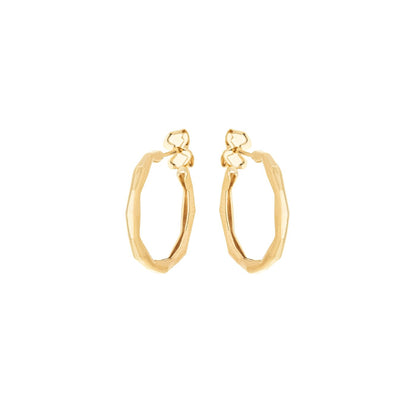 Argola fio sextavado banhada a ouro 18k - Biju & Cia.
