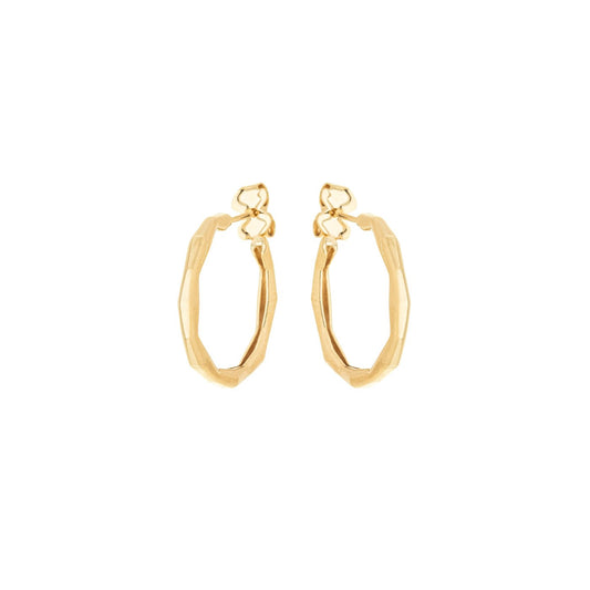 Argola fio sextavado banhada a ouro 18k - Biju & Cia.