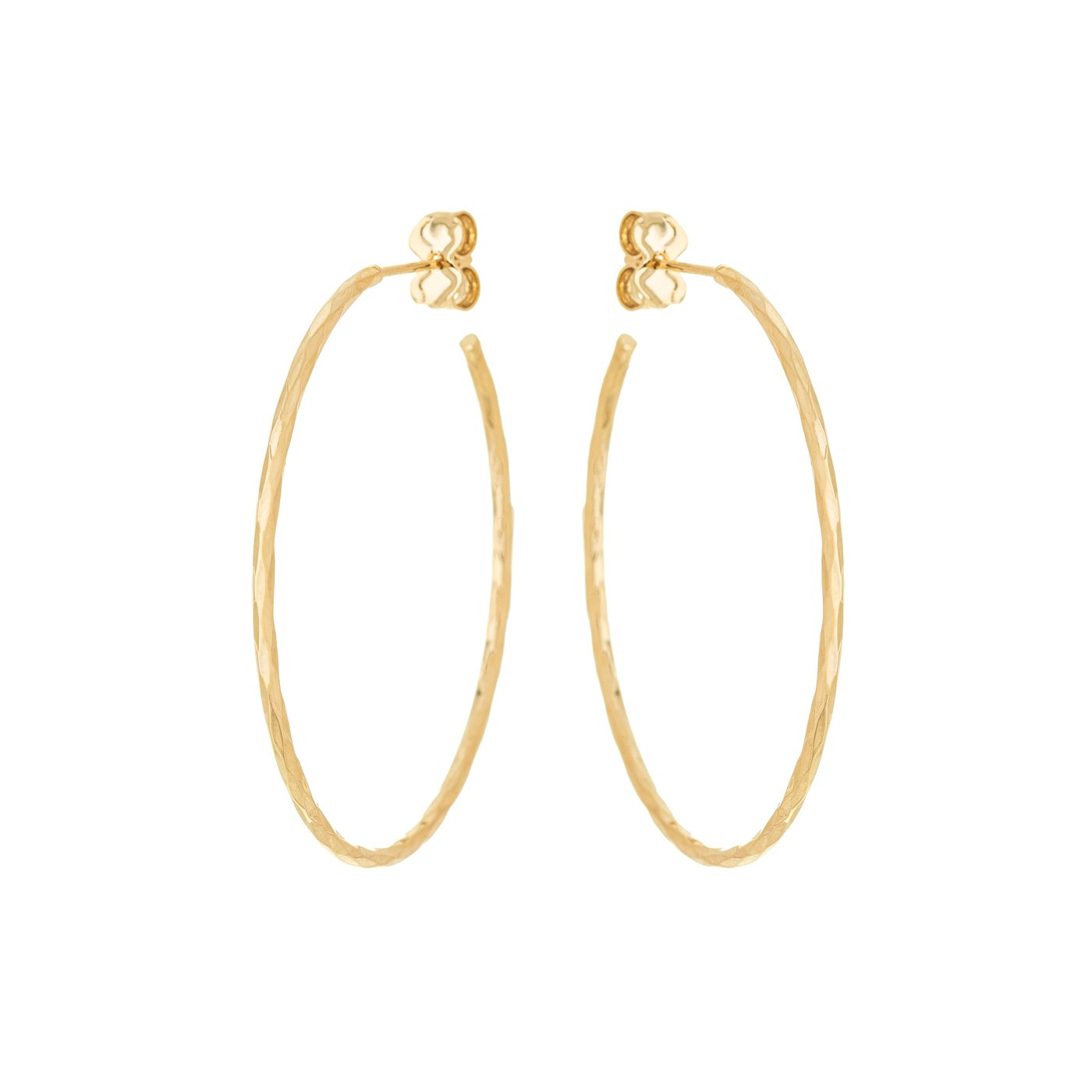Argola média com fio trabalhado banhada a ouro 18k - Biju & Cia.