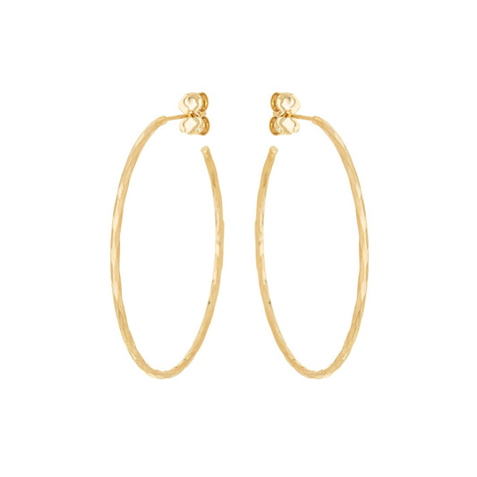 Argola média com fio trabalhado banhada a ouro 18k - Biju & Cia.