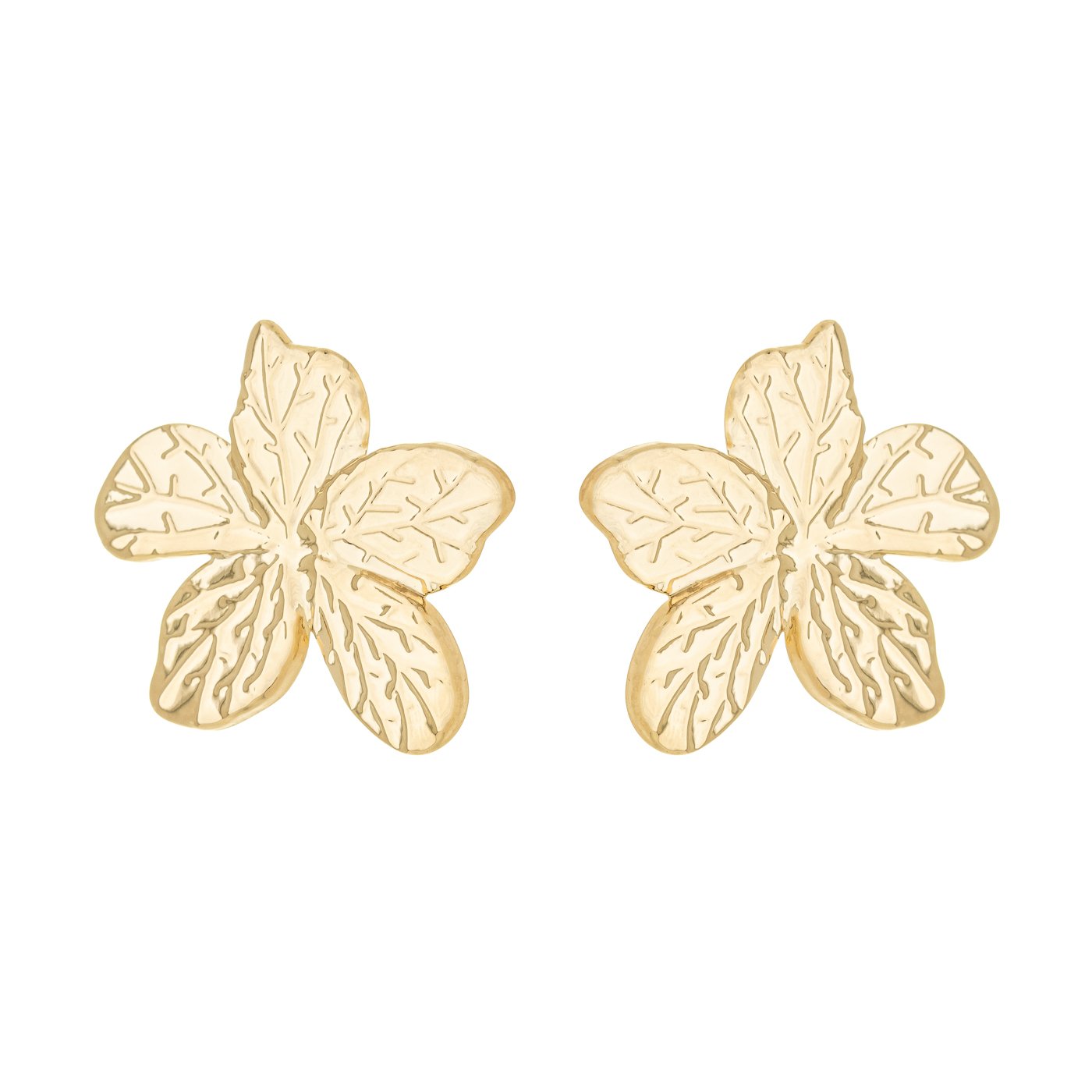 Brinco flor banhado a ouro 18k - Biju & Cia.