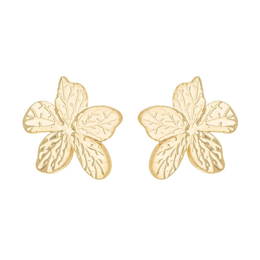 Brinco flor banhado a ouro 18k - Biju & Cia.