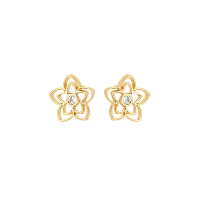 Brinco flor banhado a ouro 18k - Biju & Cia.