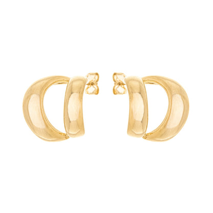 Argola dupla lisa banhada a ouro 18k