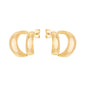 Argola dupla lisa banhada a ouro 18k