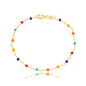 Pulseira bolinhas coloridas banhada a ouro 18k