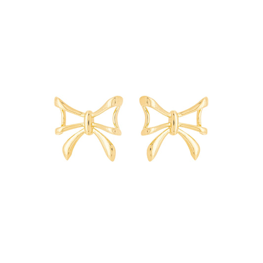 Brinco flor três pétalas banhado a ouro 18k - Biju & Cia.