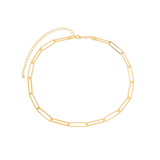 Choker elos ovais banhada a ouro 18k - Biju & Cia.