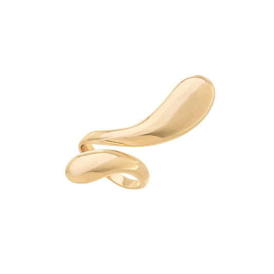 Anel liso regulável banhado a ouro 18k - Biju & Cia.