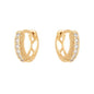 Brinco de argola articulada com zircônias banhado a ouro 18k - Biju & Cia.