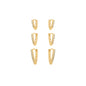 Trio de argolinhas triangulo com zircônias banhado a ouro 18k