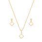 Conjunto losango banhado a ouro 18k