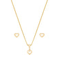 Conjunto coração banhado a ouro 18k