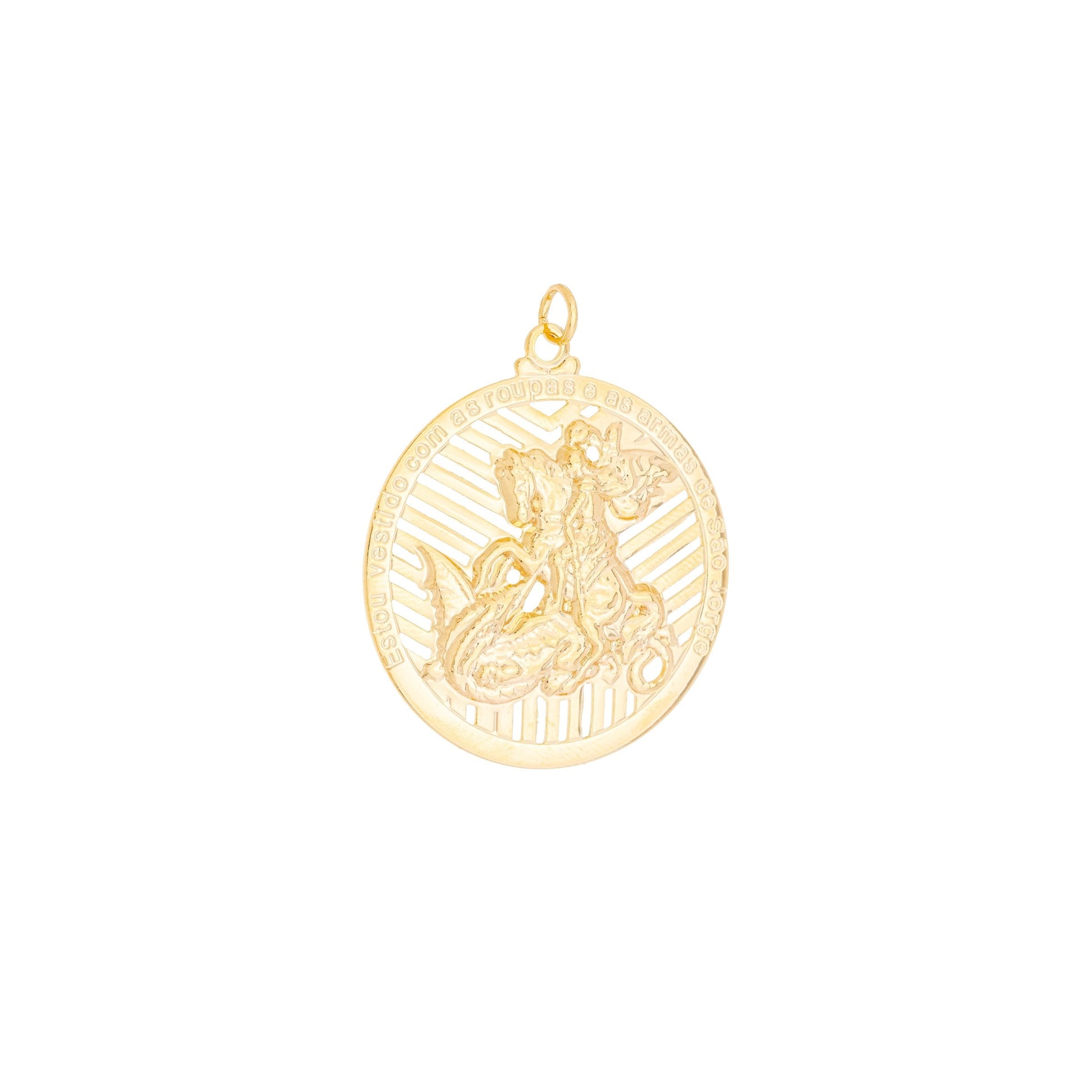 Pingente de São Jorge banhado a ouro 18k - Biju & Cia.