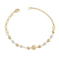 Pulseira bolinhas e pérola banhada a ouro 18k