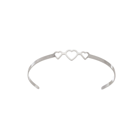 Bracelete corações em aço inox