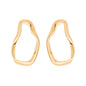 Brinco orgânico oval banhado a ouro 18k