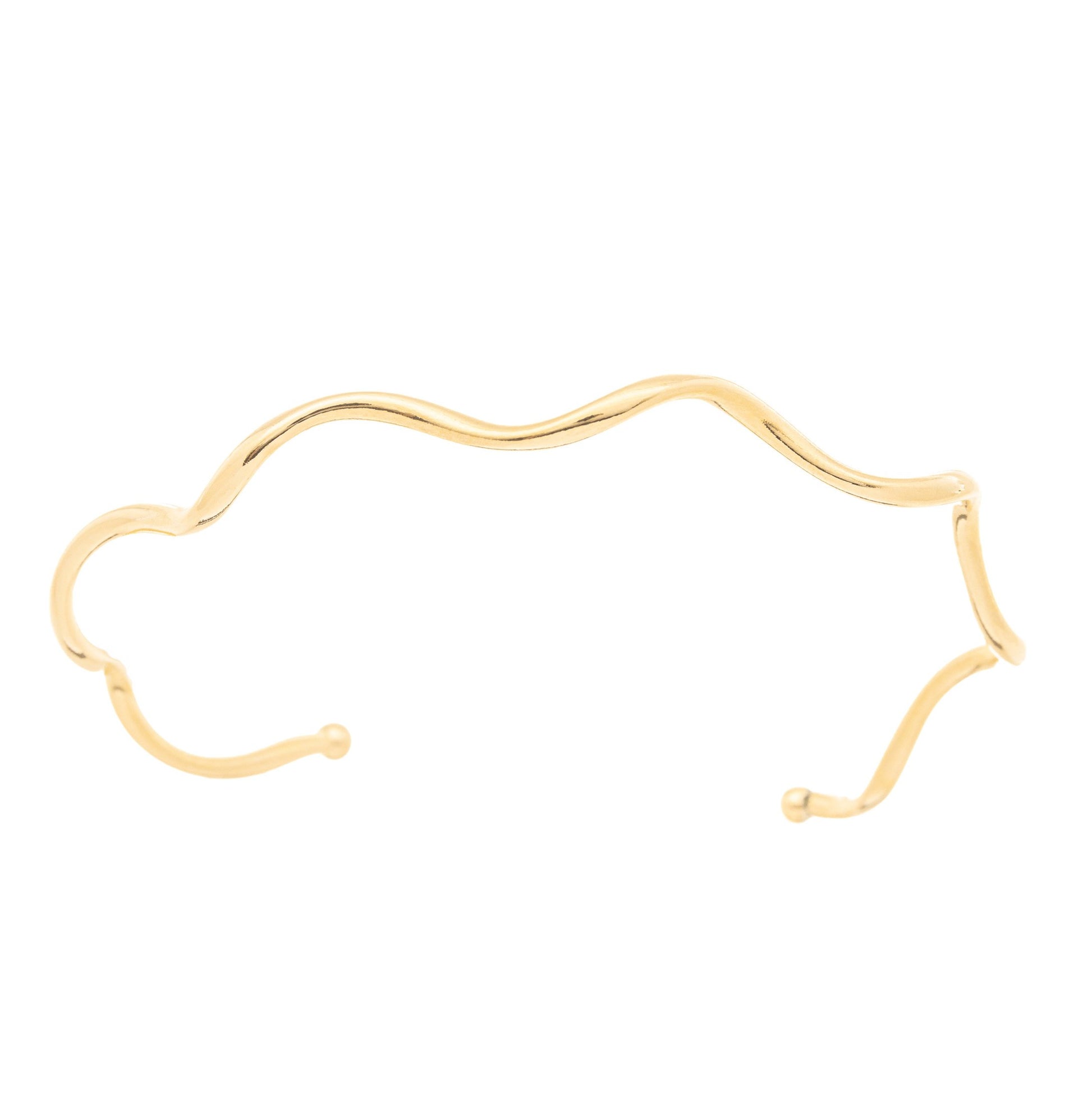 Bracelete de fio ondulado banhado a ouro 18k - Biju & Cia.