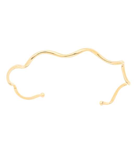 Bracelete de fio ondulado banhado a ouro 18k - Biju & Cia.