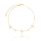 Pulseira cruz com zircônias banhada a ouro 18k