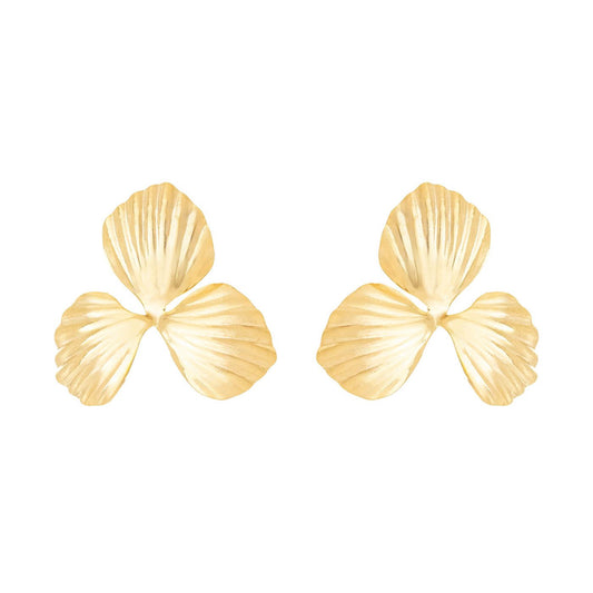 Brinco de flor banhado a ouro 18k - Biju & Cia.