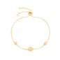 Pulseira regulável com bolas banhada a ouro 18k - Biju & Cia.