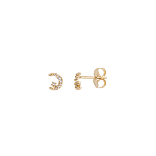 Brinco lua e estrela com pedras banhado a ouro 18k - Biju & Cia.