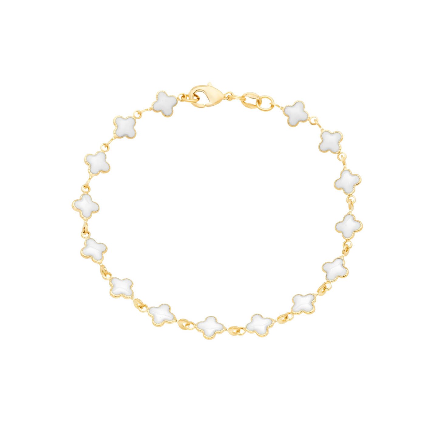 Pulseira trevos banhada a ouro 18k - Biju & Cia.