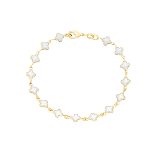 Pulseira trevos banhada a ouro 18k - Biju & Cia.