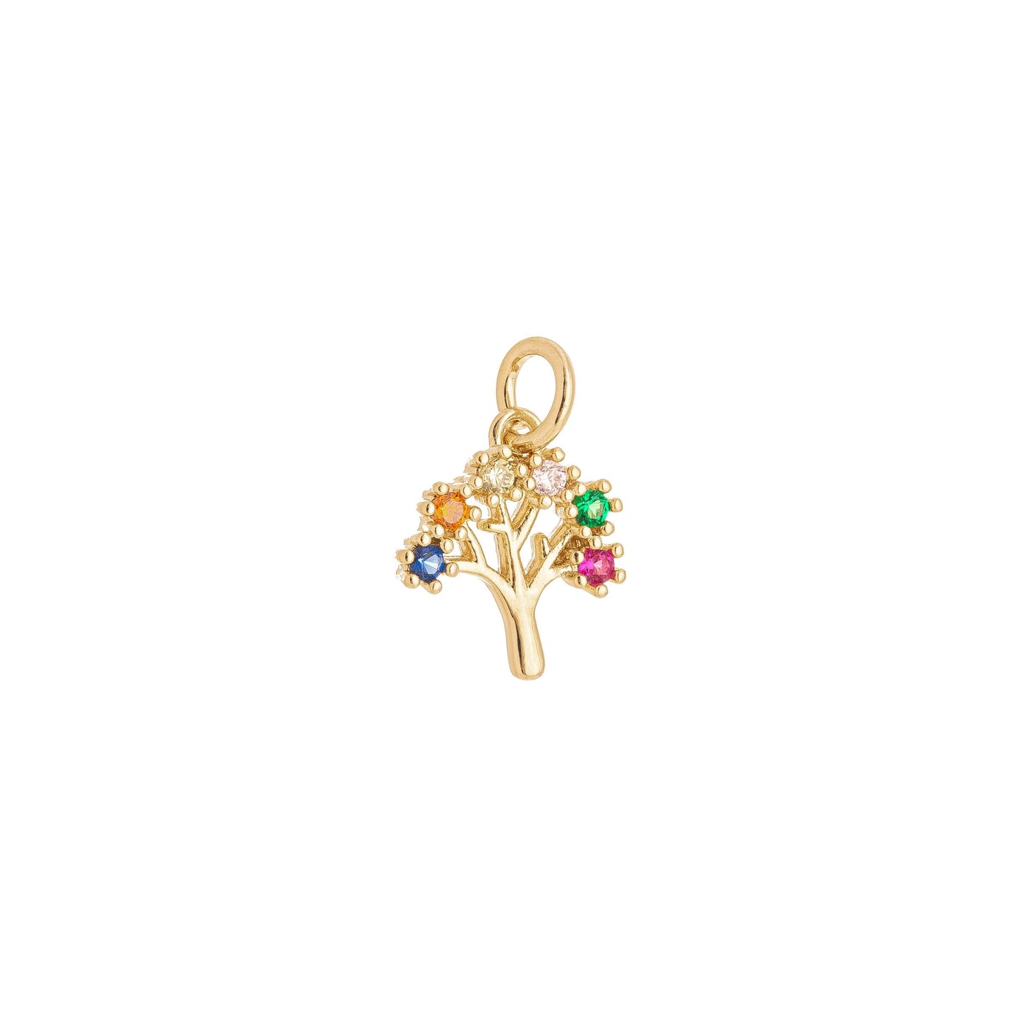 Pingente de árvore da vida com zircônias coloridas banhado a ouro 18k - Biju & Cia.