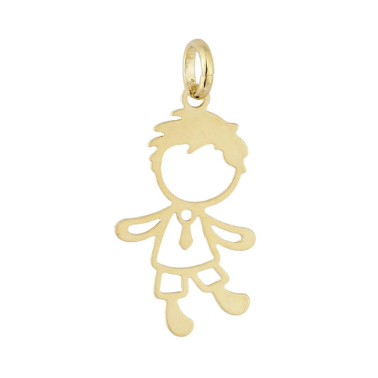 Pingente de menino com gravata banhado a ouro 18k - Biju & Cia.