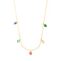 Choker com corações coloridos banhada a ouro 18k