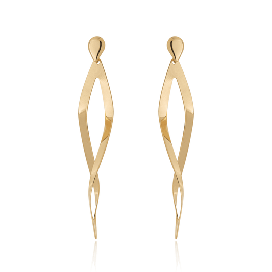 Brinco torcido banhado a ouro 18k - Biju & Cia.