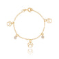 Pulseira infantil de pata de cachorro e pedra banhada a ouro 18k - Biju & Cia.