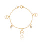 Pulseira infantil de pata de cachorro e pedra banhada a ouro 18k - Biju & Cia.