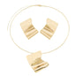 Conjunto retangular orgânico banhado a ouro 18k