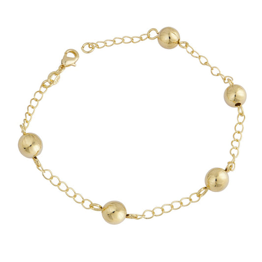Pulseira bola lisa banhada a ouro 18k - Biju & Cia.