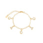Pulseira infantil com flor e triângulos banhada a ouro 18k - Biju & Cia.