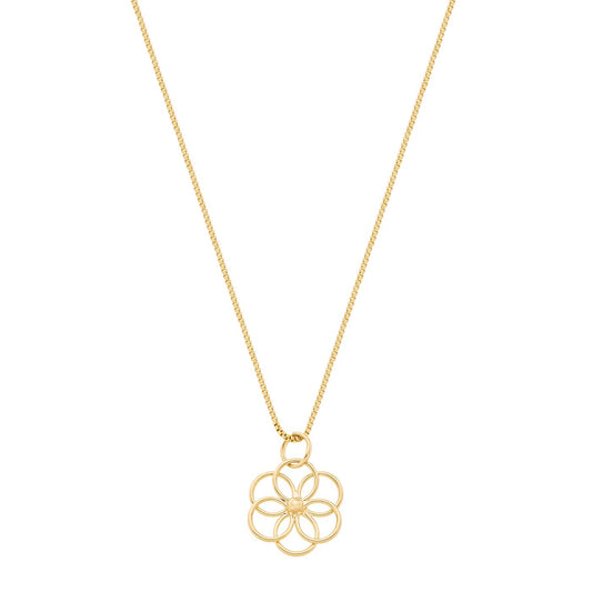Gargantilha flor banhada a ouro 18k
