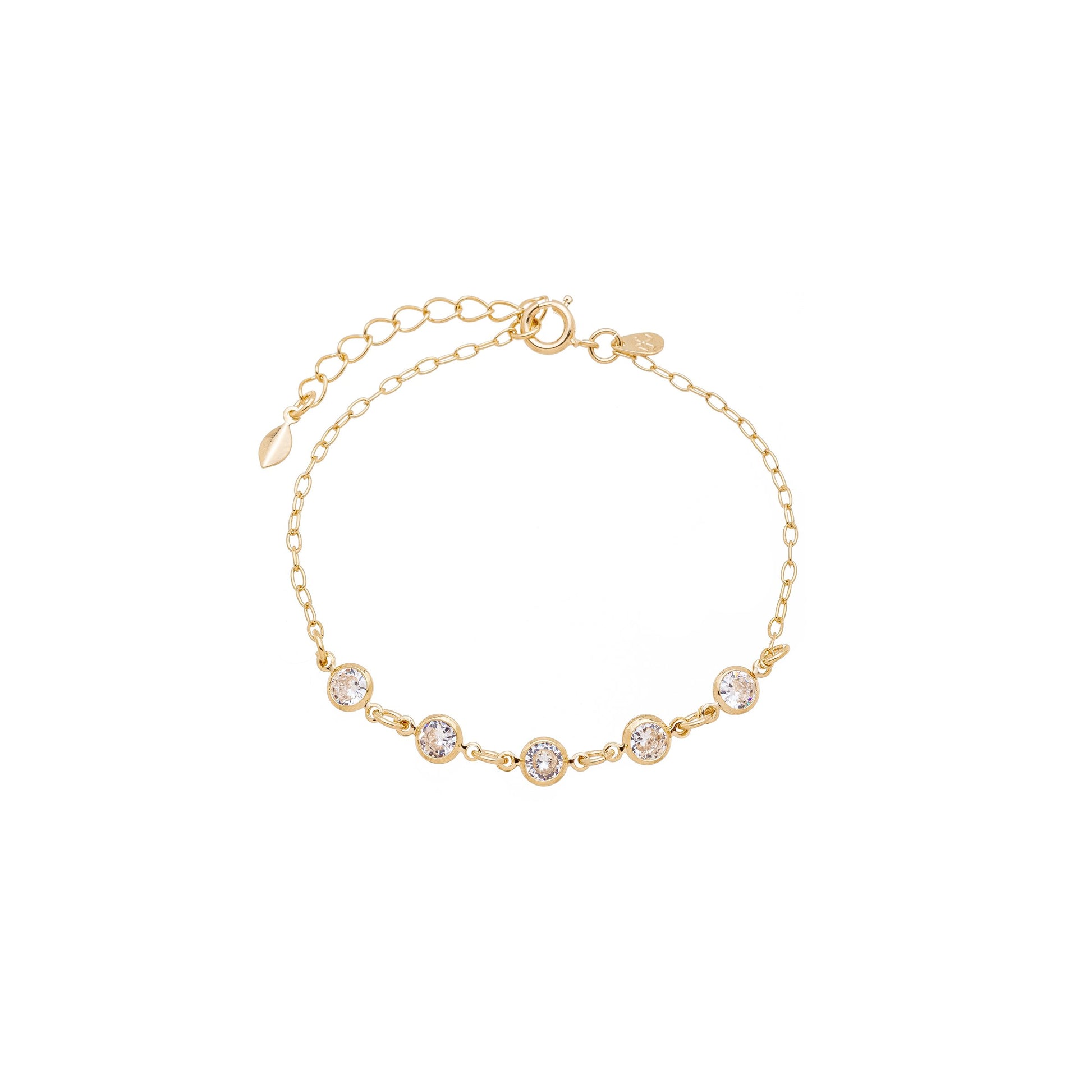Pulseira com zircônias banhada a ouro 18k - Biju & Cia.