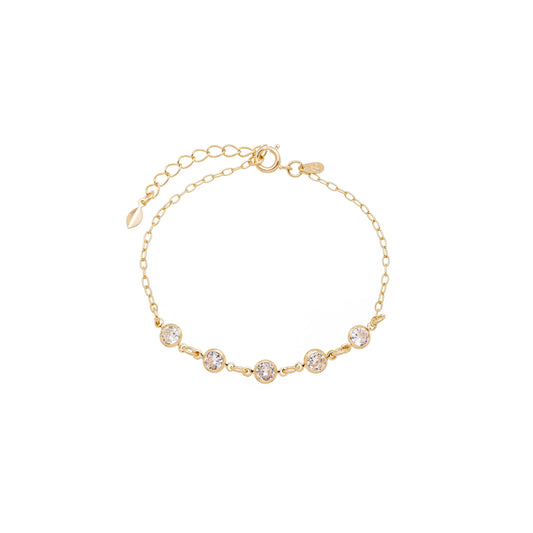 Pulseira com zircônias banhada a ouro 18k - Biju & Cia.