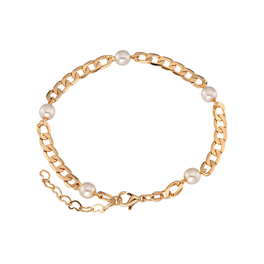Pulseira com pérolas banhada a ouro 18k