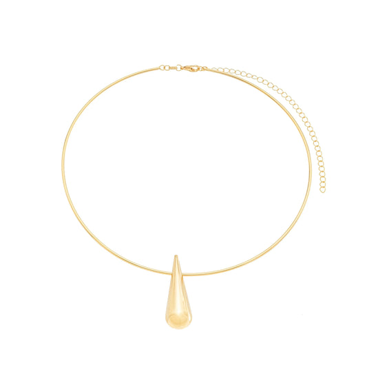 Choker de aro com pingente de gota banhado a ouro 18k - Biju & Cia.