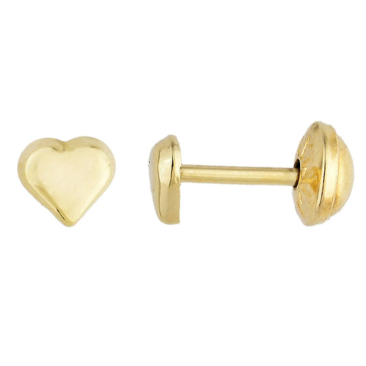 Brinco coração baby banhado a ouro 18k - Biju & Cia.
